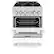 Angle. ZLINE - ZLINE 24 in. Legacy Dual Fuel Range in Satin Stainless Steel w/ White Matte Door (RAS-WM-24) - Stainless steel.