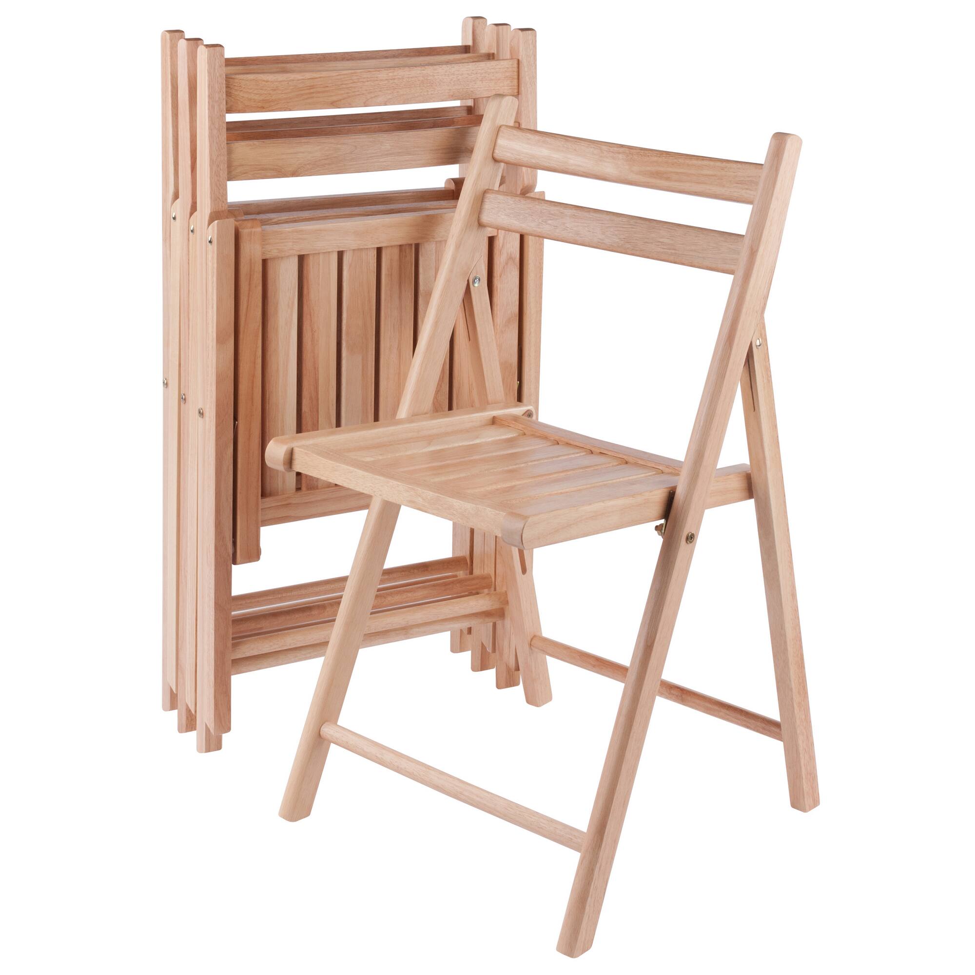 Front. Winsome Wood - Robin 4-Pc Folding Chair Set - Natural.