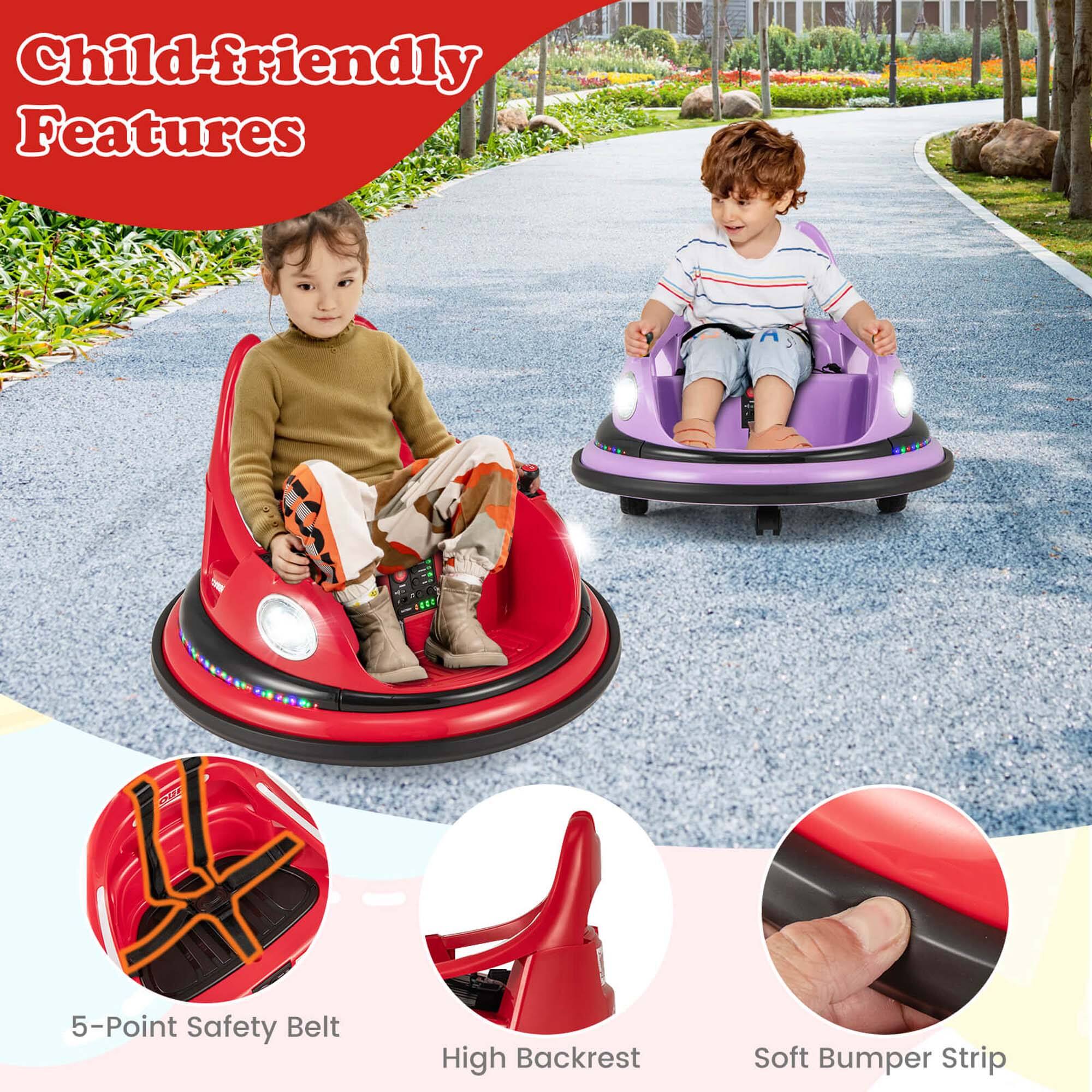 Child-friendly Features

- 5-Point Safety Belt
- High Backrest
- Soft Bumper Strip