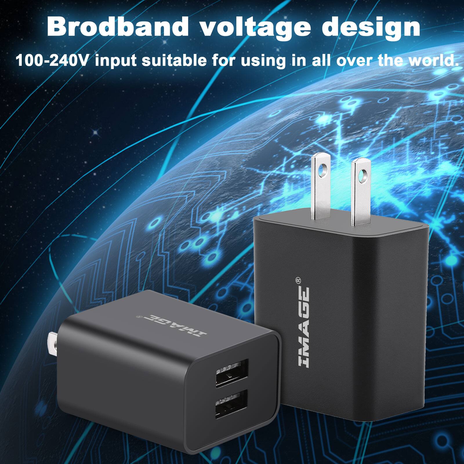 Brodband voltage design 100-240V input suitable for using in all over the world.  IMAGE 1