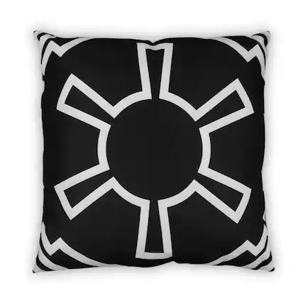Front. Star Wars - Star Wars Large Throw Pillow | Empire Imperial Symbol Design | 25 x 25 Inches - Black.