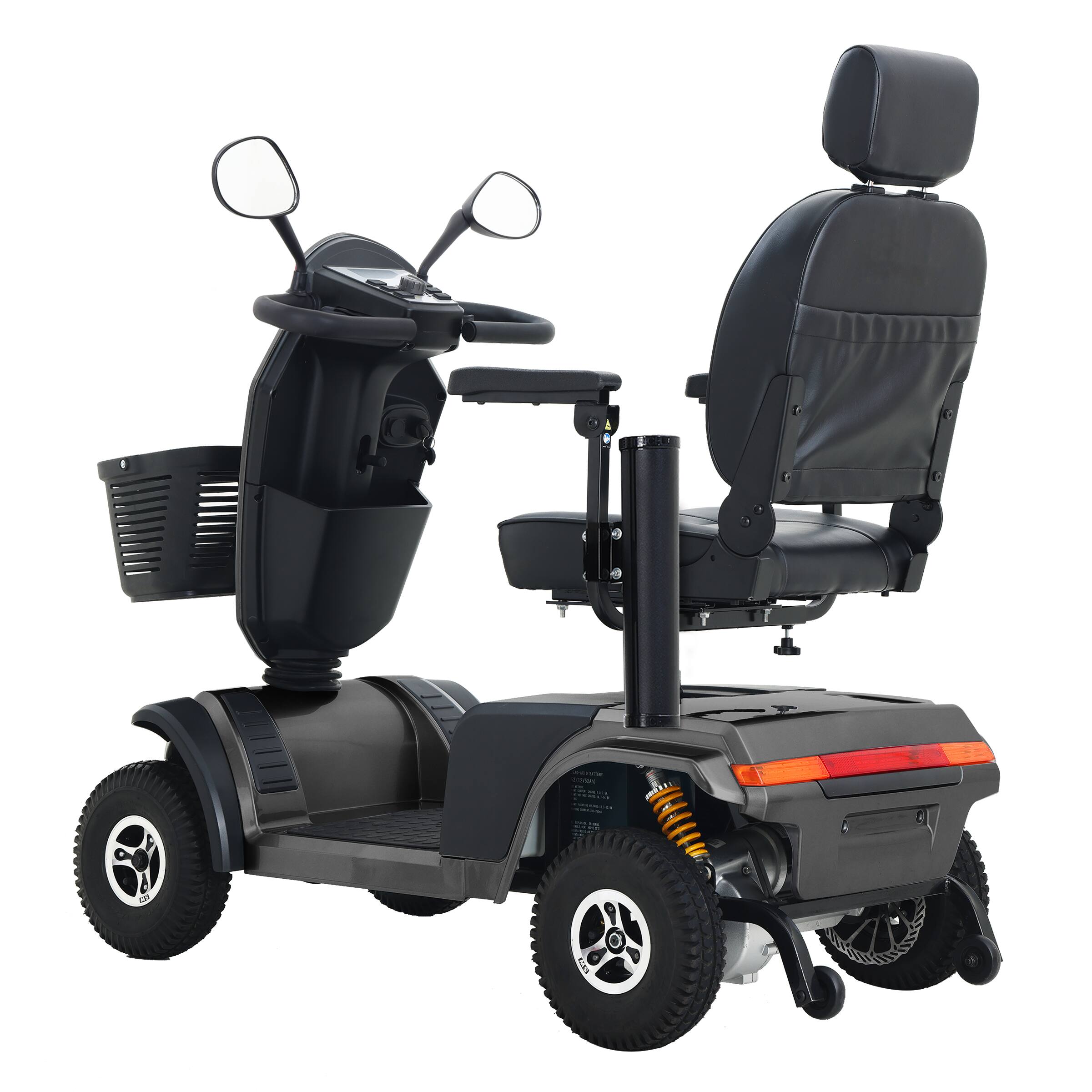 Left. Loheer - Loheer S500 Heavy Duty Mobility Scooter Black Four Wheel Handicap Scooter for Seniors - Black.