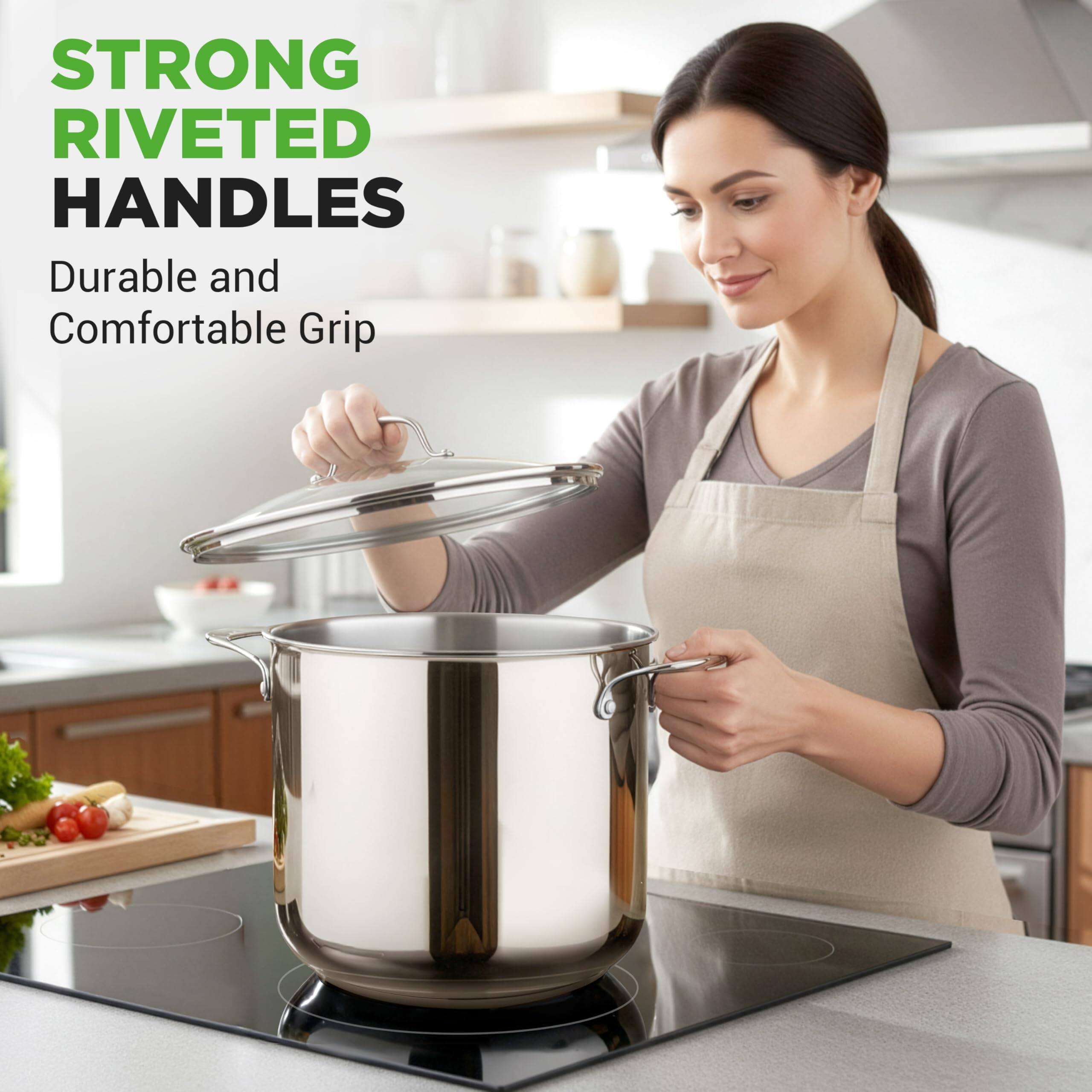 STRONG RIVETED HANDLES  
Durable and Comfortable Grip