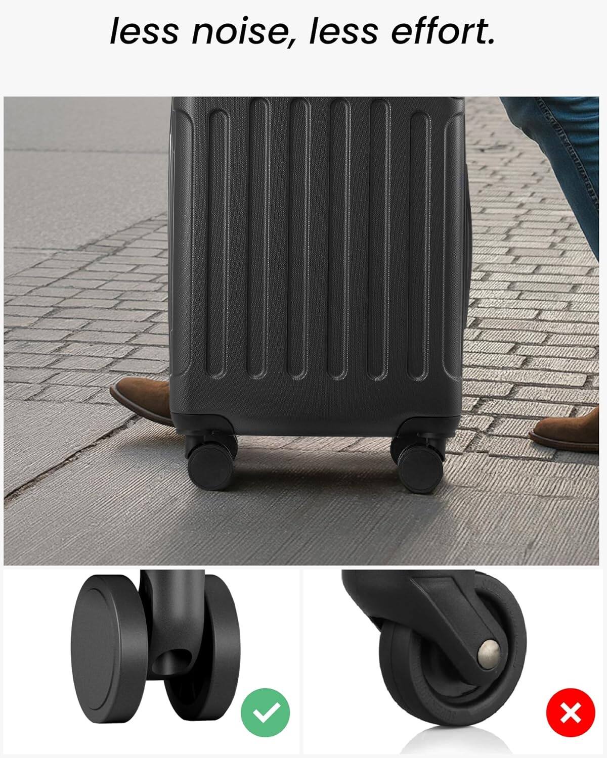 LUGGEX Luggage Sets 5 Piece Hardside Suitcase with Wheels and TSA