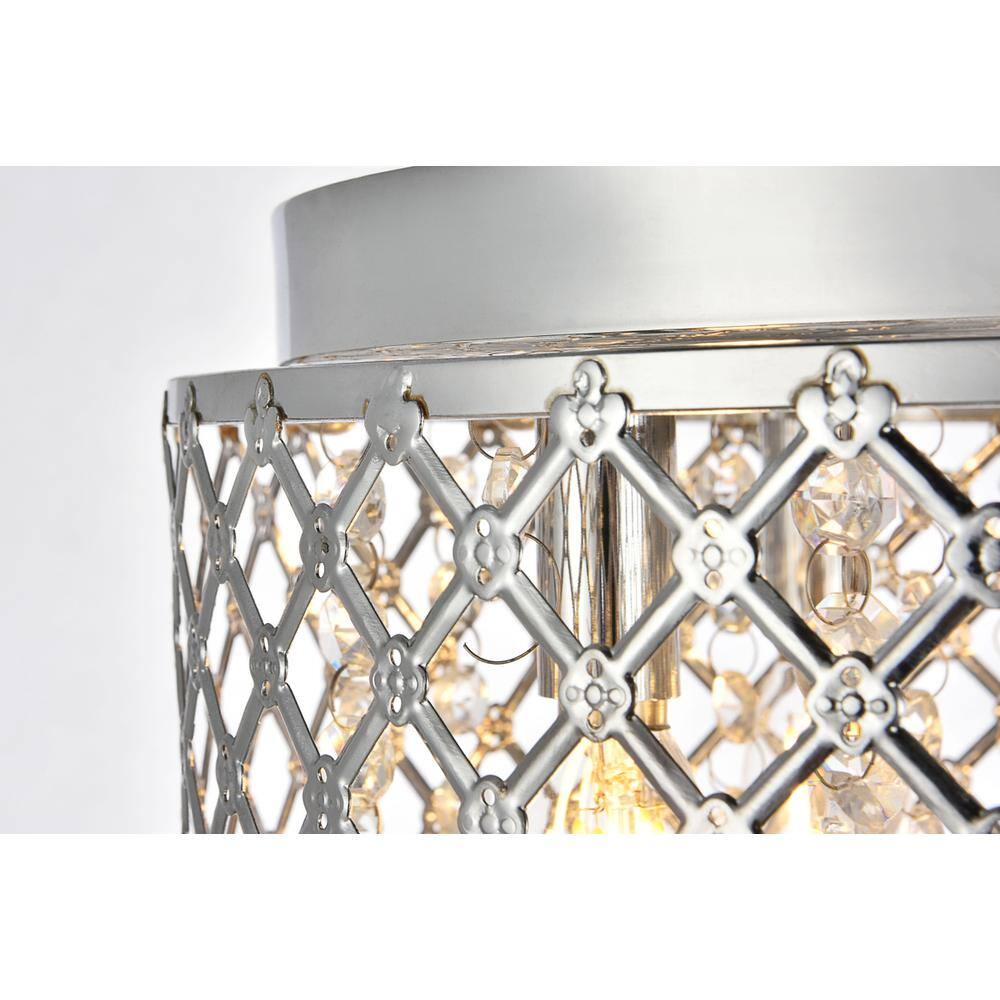 Left. Living District - Tully Collection Flushmount D13.5 H9.4 Lt:4 Chrome Finish - Chrome.