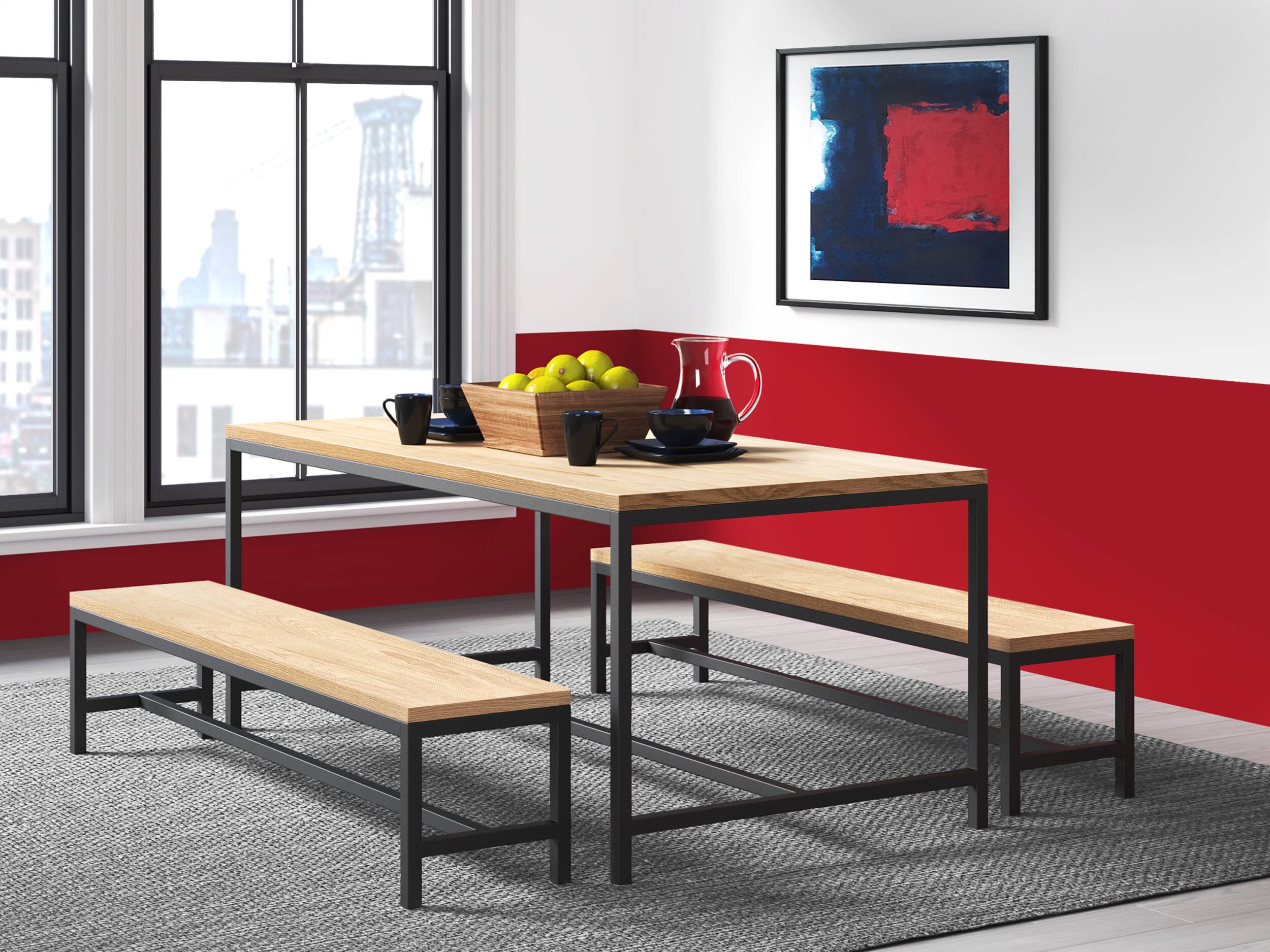 Angle. Tommy Hilfiger - Robson Dining Bench - Natural Wood.