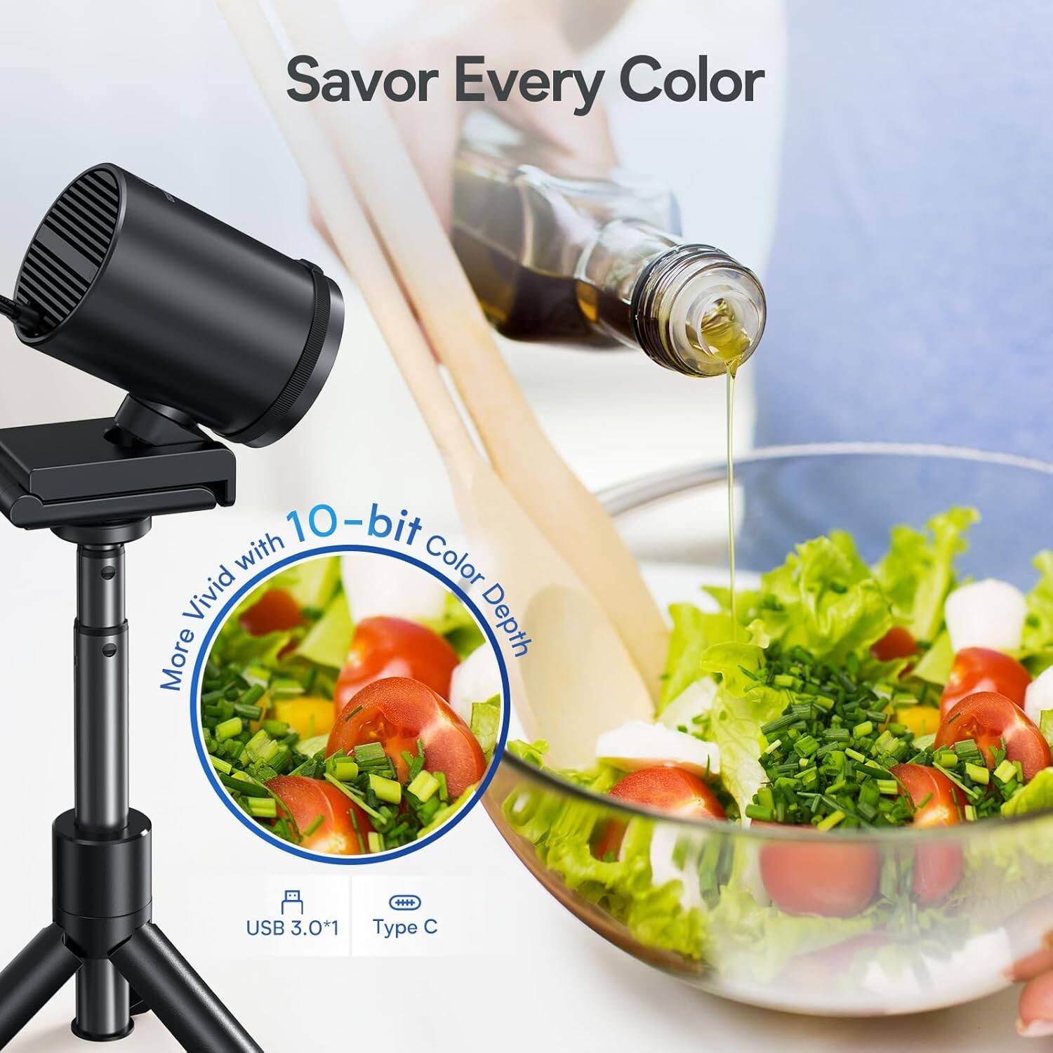 EMEET SmartCam S800 4K Webcam for Streaming, Sony 1/2'' Sensor