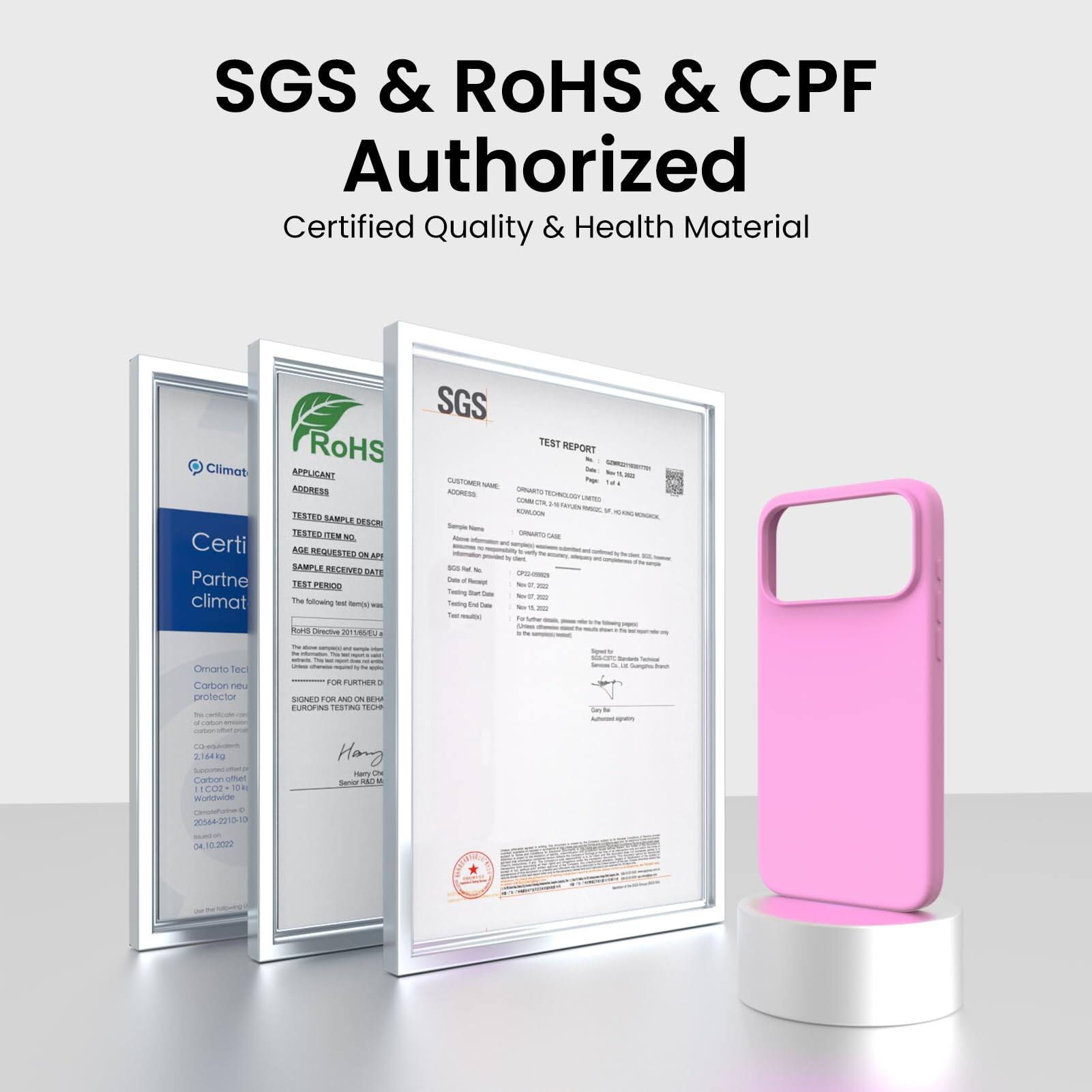 SGS & RoHS & CPF Authorized  
Certified Quality & Health Material  

Climat  
Certified Partner  

SGS  
TEST REPORT  

APPLICANT  
ADDRESS  

TESTED SAMPLE DESCRIPTION  

AGE REQUESTED ON APP  
TEST PERIOD  

The following - - SGS OUETME - HES - - Twing - TEST REPONT - - OE - - ArS Deeive 315466 i Onorlo tec Calon ne rotecto F FLR - SONES FOR -N A - CURM TESTR L - - e 3.14410 canton oe 11000 eA Wordwide Hong mmy Ln Ser - g0tA4 34 10.3022  

Climat  
Carbon neutral  
protection  

SGS  
TEST REPORT  

APPLICANT  
ADDRESS  

TESTED SAMPLE DESCRIPTION  

AGE REQUESTED ON APP  
TEST PERIOD  

The following - - SGS OUETME - HES - - Twing - TEST REPONT - - OE - - ArS Deeive 315466 i Onorlo tec Calon ne rotecto F FLR - SONES FOR -N A -