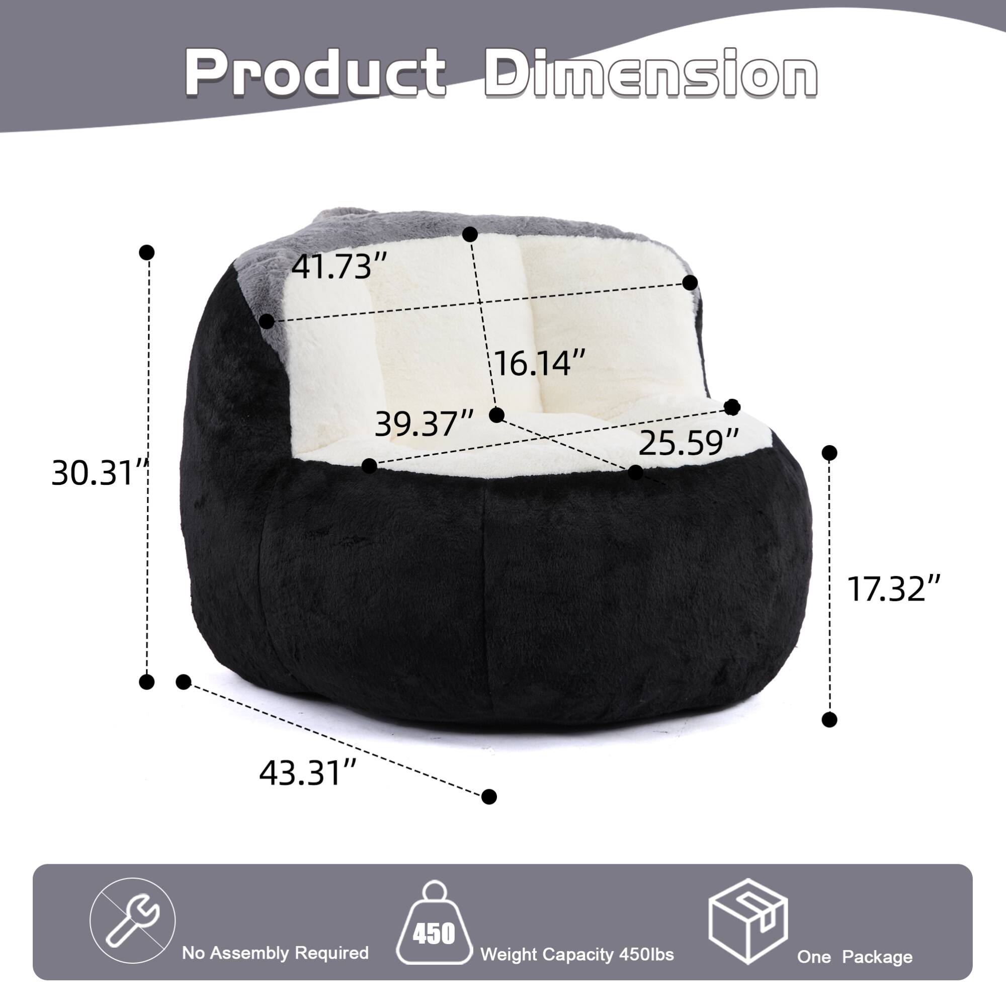 Product Dimension  
41.73" x 16.14" x 30.31" x 39.37" x 25.59" x 17.32" x 43.31"  

No Assembly Required  
Weight Capacity 450lbs  
One Package