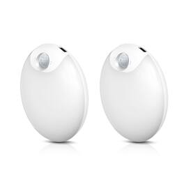 Jandcase - 2-Pack 0.5W Battery Operated Motion Sensor Night Light, 3000K Warm Glow,, 3 Modes, Type-C Charging - White