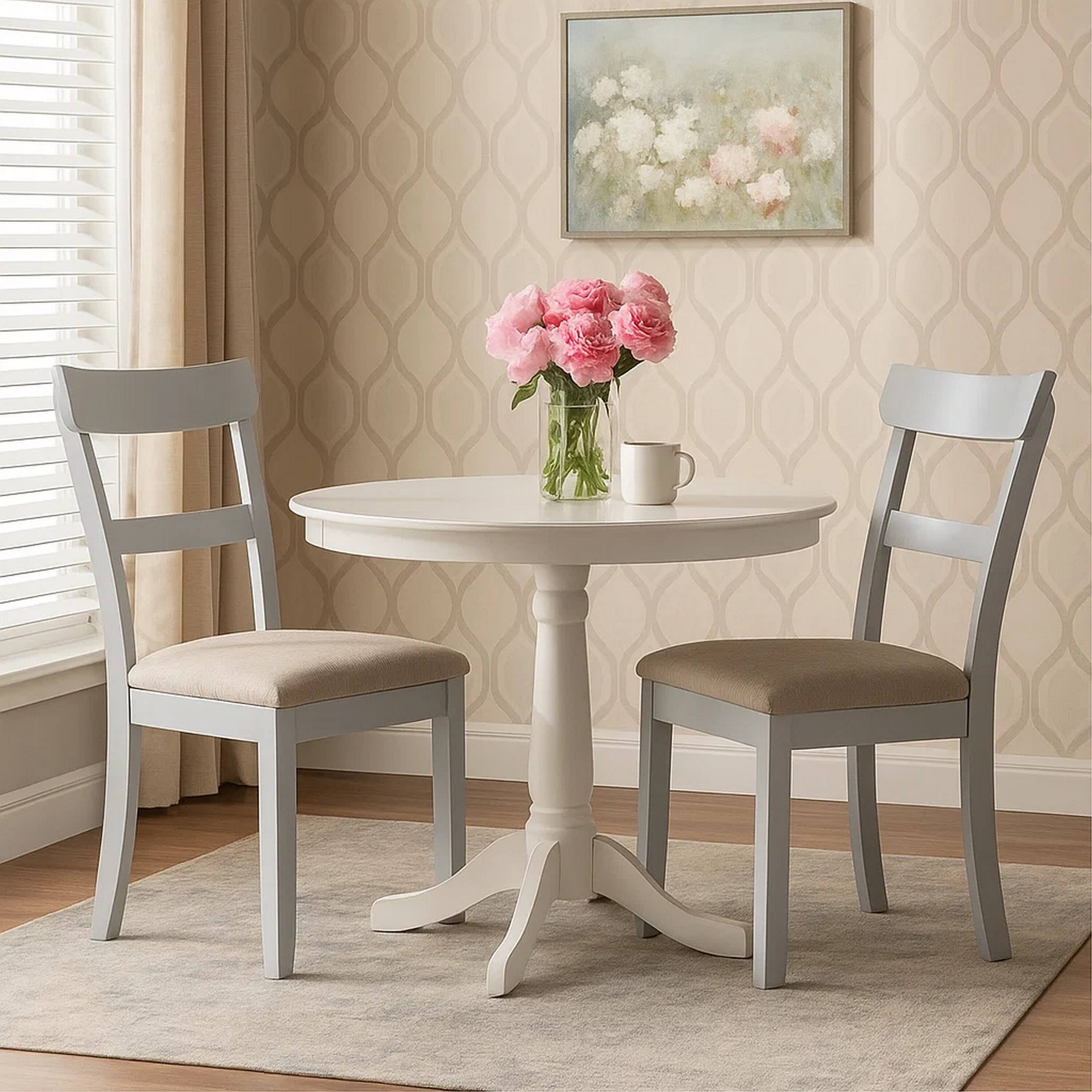 Alt View 5. Manhattan Lane - Side Chair with Fabric Seat and Open Back, Set of 2 - Beige.