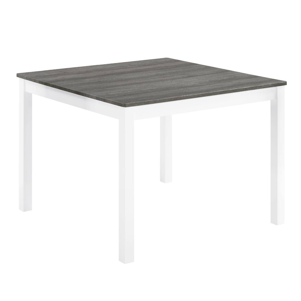Alt View 7. Loheer - Loheer 5 Piece Dining Table Set for 4, Square Wood Table with Upholstered Chairs, Grey and White - Grey and white two tone.