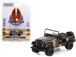 1981 Jeep CJ-7 Camouflage "Fall Guy Stuntman Association" Hollywood Special Edition 1/64 Diecast Model Car by Greenlight - Multi