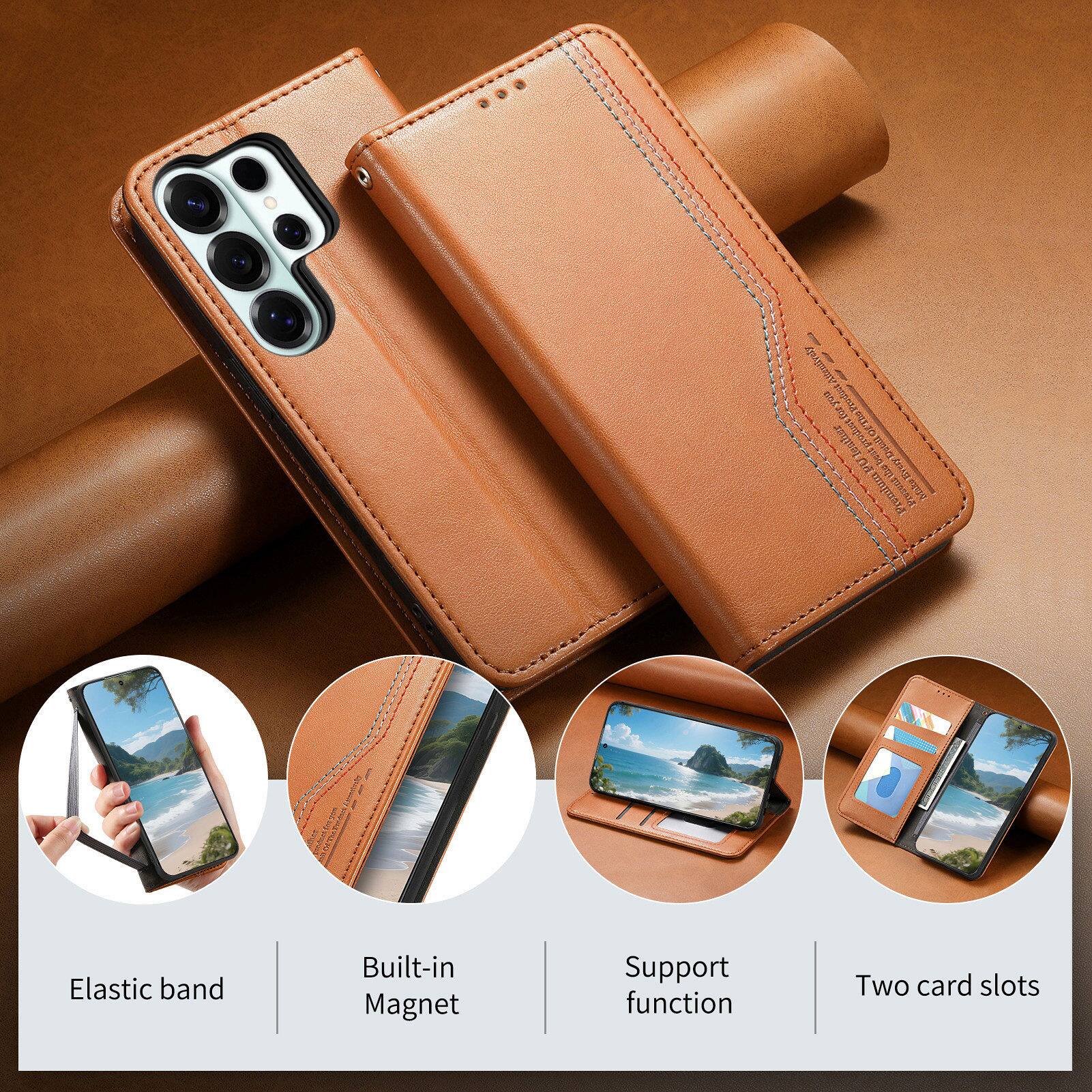 - Elastic band
- Built-in Magnet
- Support function
- Two card slots