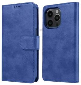 RadEnergy - EMF Blocking Genuine Leather Wallet Phone Case with Card Holder for iPhone, Anti Radiation, iPhone 17 - Blue