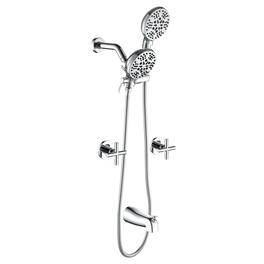 Boyel Living - Shower Set with 7 Function Dual Shower Heads and Tub Spout - Polished Chrome