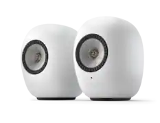 Front. KEF - KEF LS LUXE Wireless HiFi Speakers Mineral White (Pair) - Mineral White.