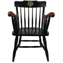 Jardine - Texas A&M Aggies Captain's Chair with Cherry Arms - Black