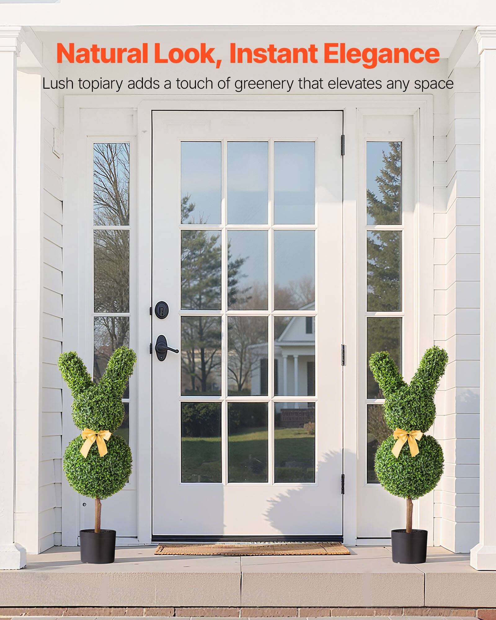 Natural Look, Instant Elegance  
Lush topiary adds a touch of greenery that elevates any space