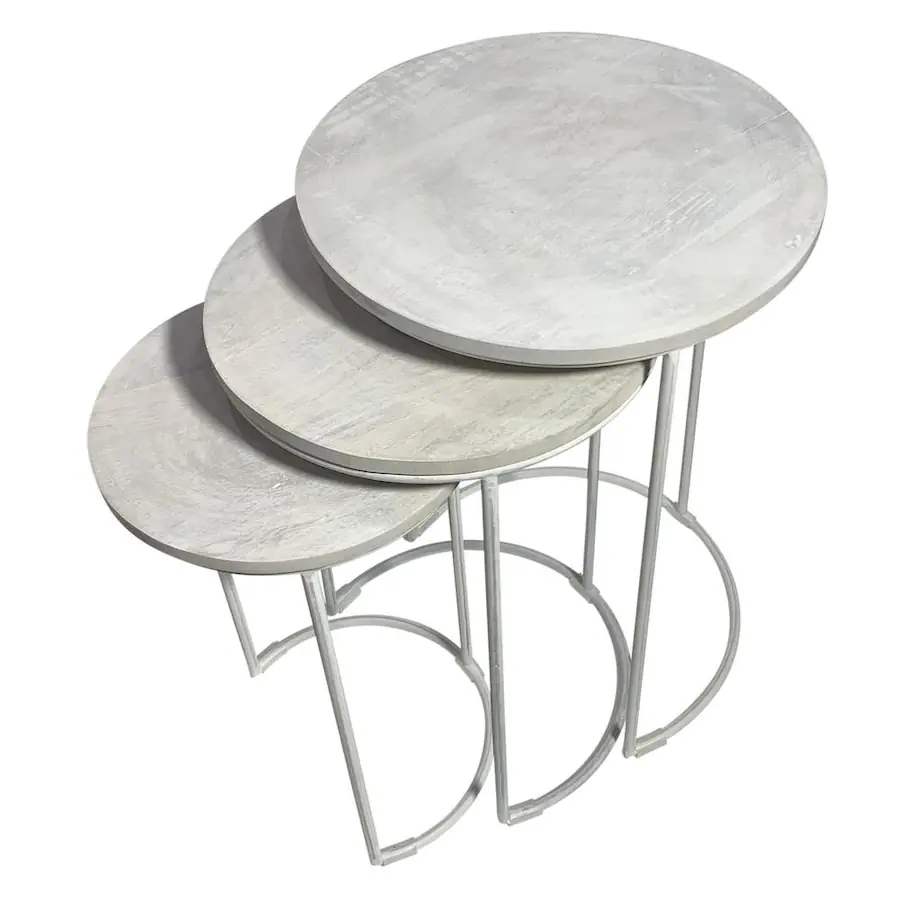 Chart Round Split Carolina Chair & Table Mackintosh Round Nesting Tables Whitewash - Best Buy