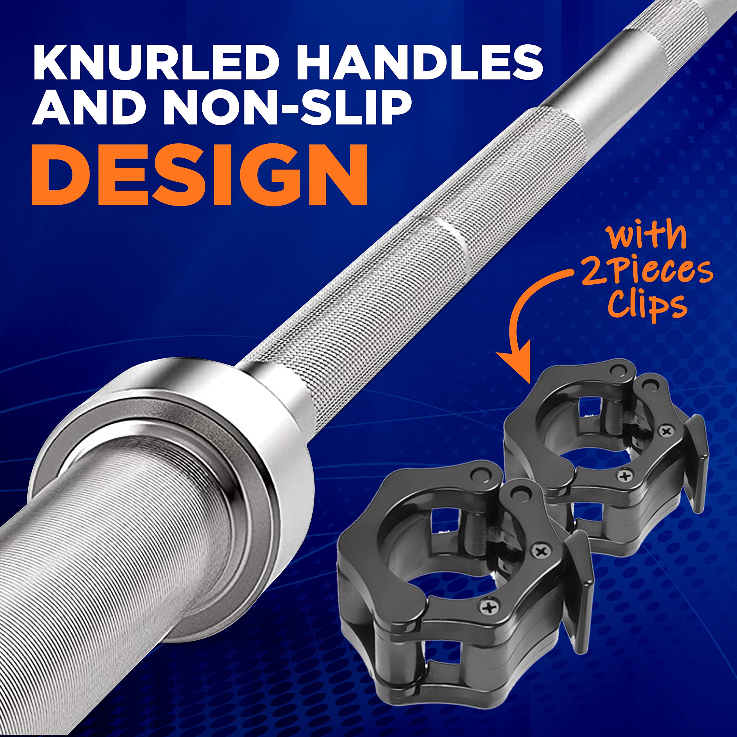 KNURLED HANDLES AND NON-SLIP DESIGN with 2 Pieces Clips