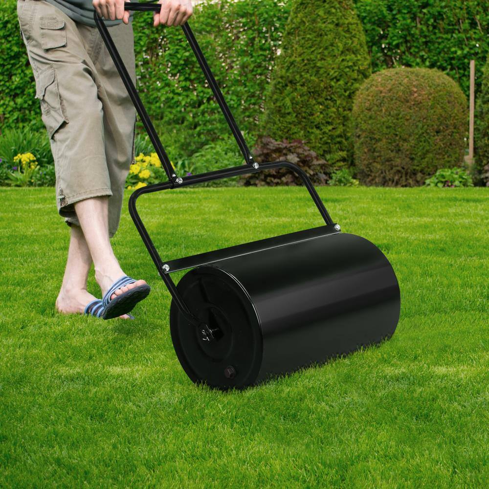 Alt View 2. Winado - 43 in Lawn Roller Cylindrical Garden Yard Roller Filled with Water Steel Black.