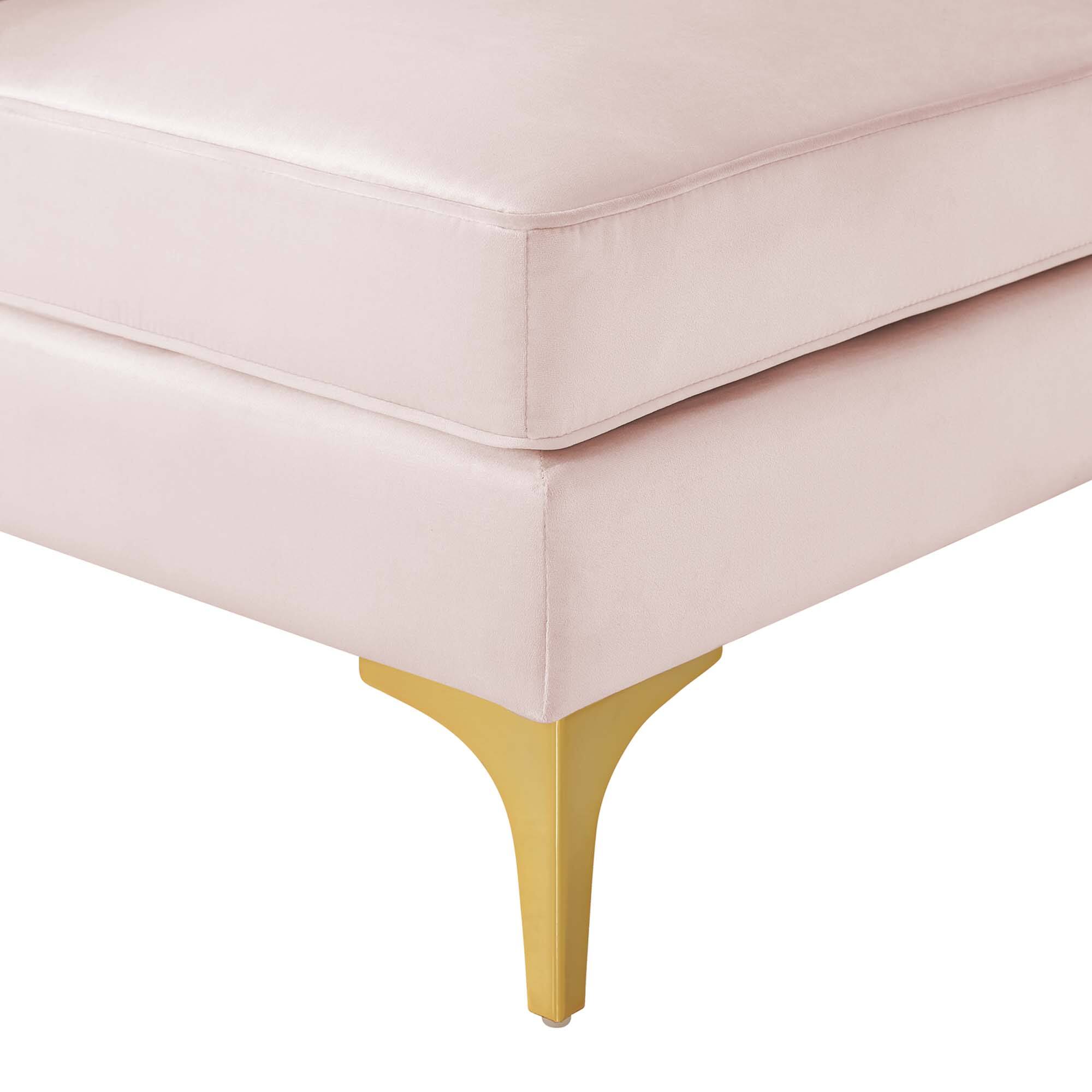 Alt View 1. Modway - Triumph Channel Tufted Performance Velvet Sectional Sofa Corner Chair by Modway - Pink.