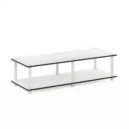 Furinno - Just No Tools Wide TV Stand, Tube - White