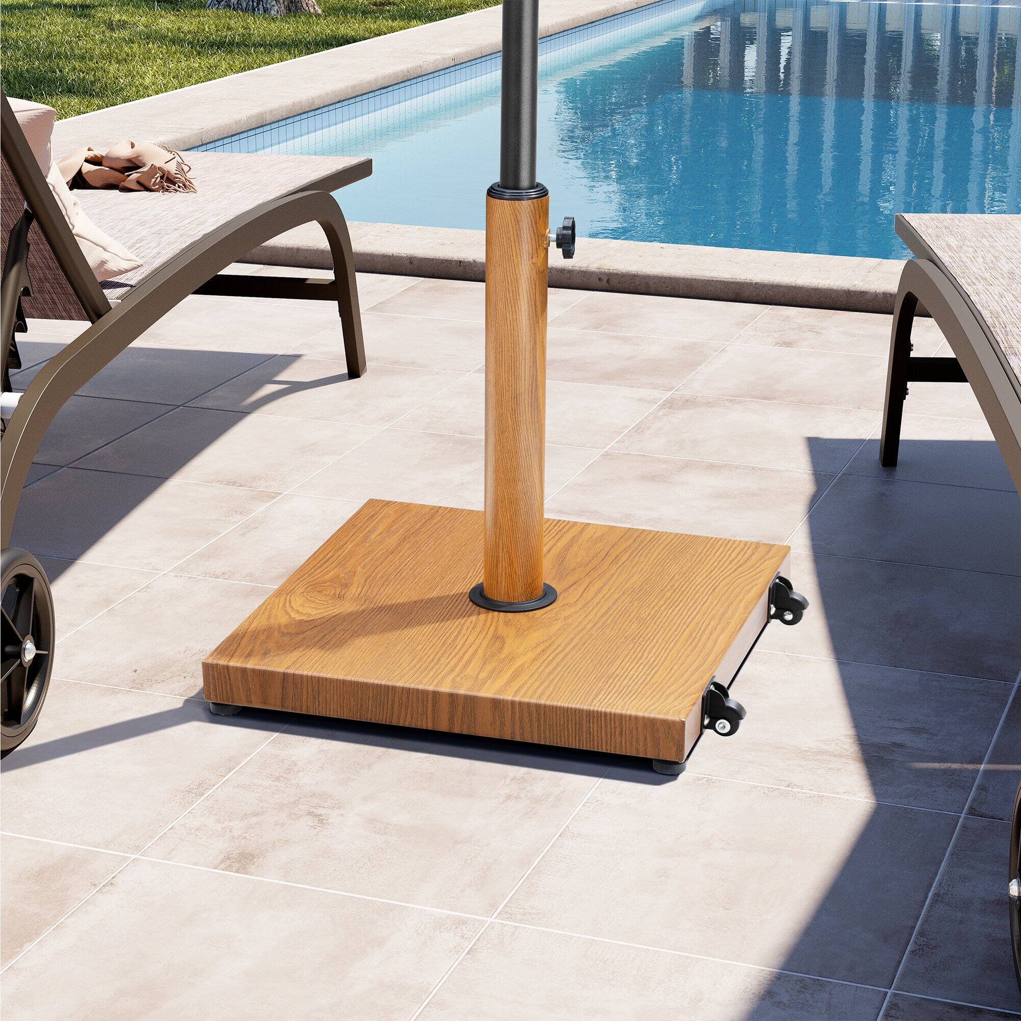 Angle. Crestlive Products - Crestlive Products Square Weighted Outdoor Umbrella Base Stand for Patio Market Umbrella - Brown.
