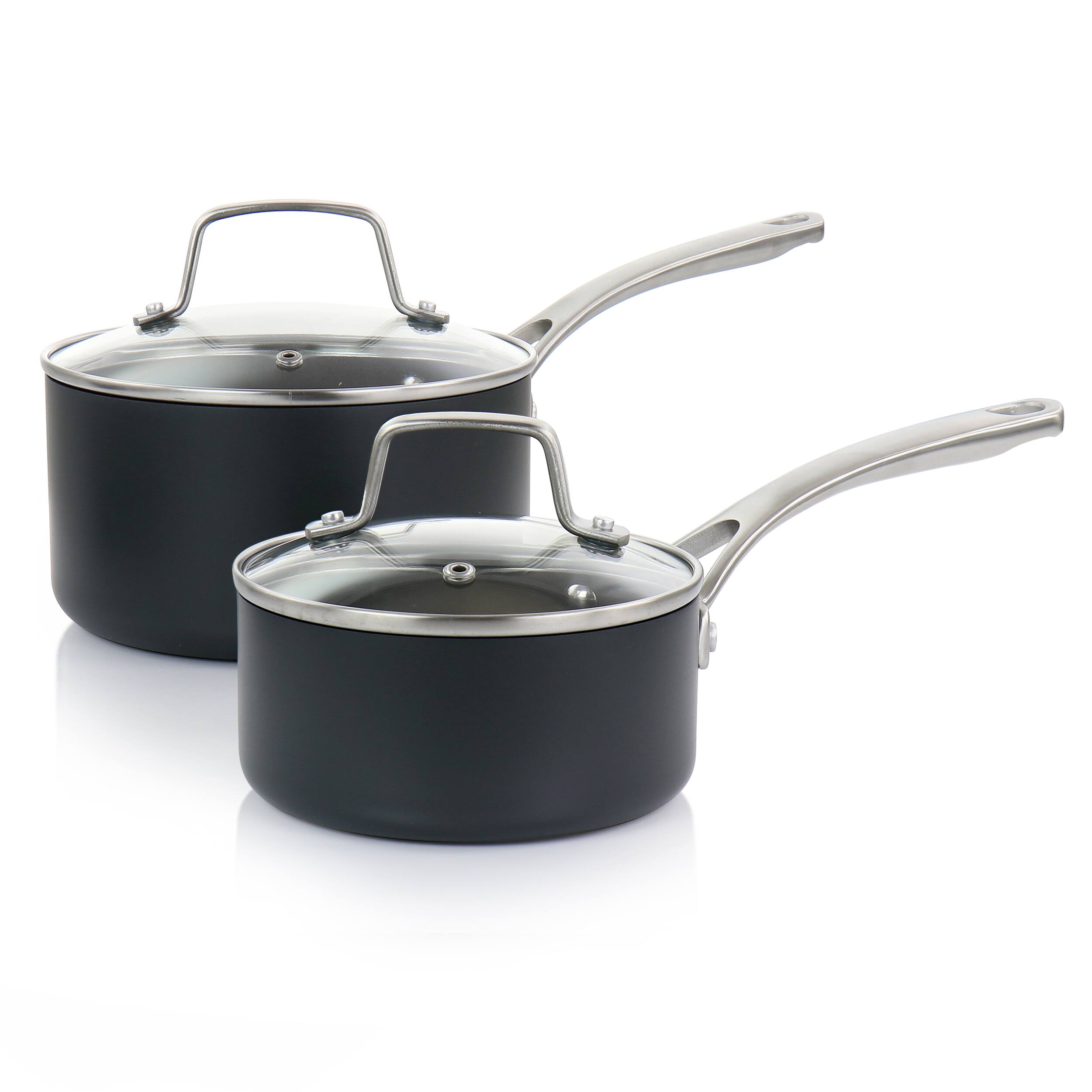 Alt View 3. Martha Stewart - Martha Stewart 10 Piece Nonstick Hard Aluminum Cookware Set in Matte Black - Matte Black.