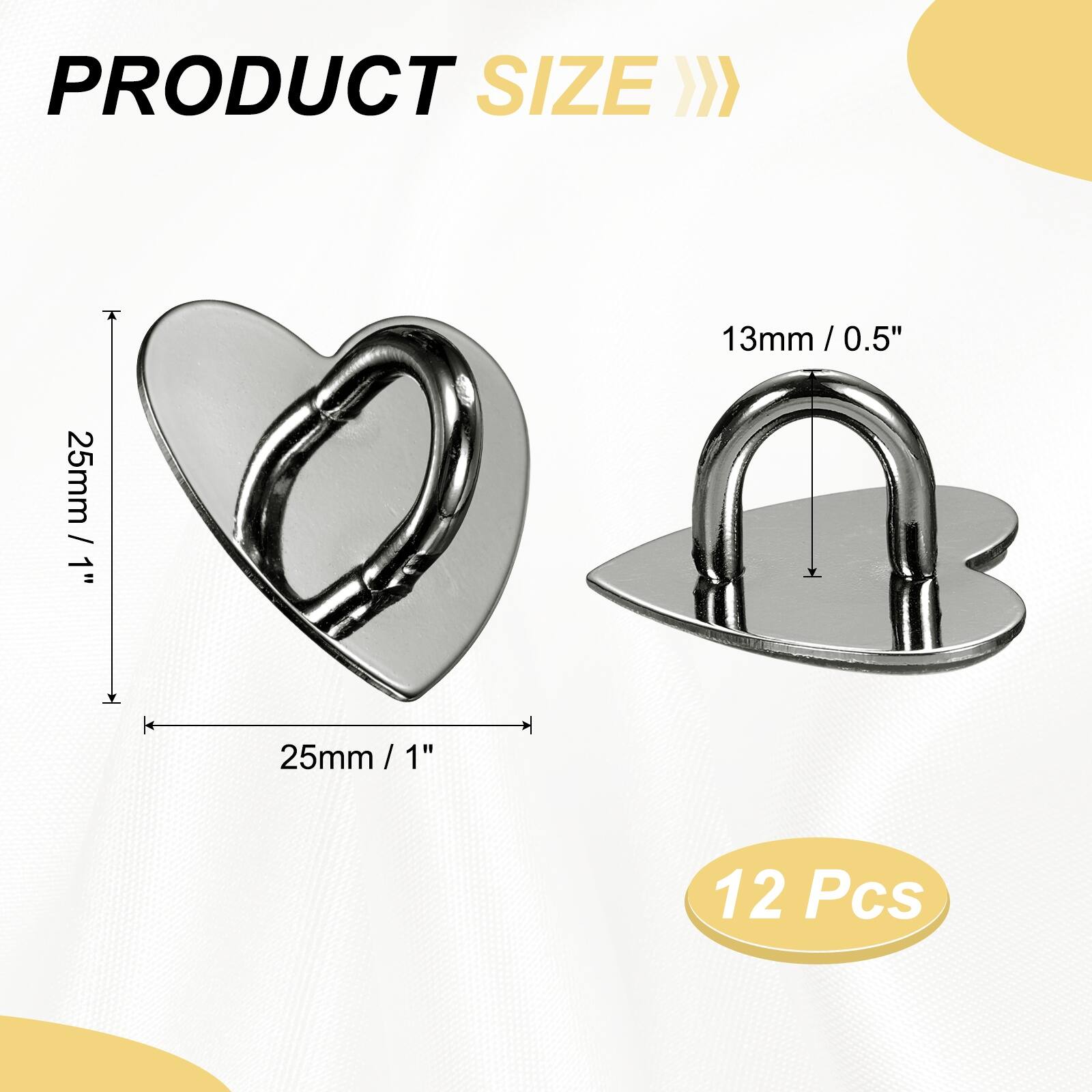 PRODUCT SIZE >> 13mm / 0.5" / 0.5"  
25mm / 1" / 1"  
12 Pcs