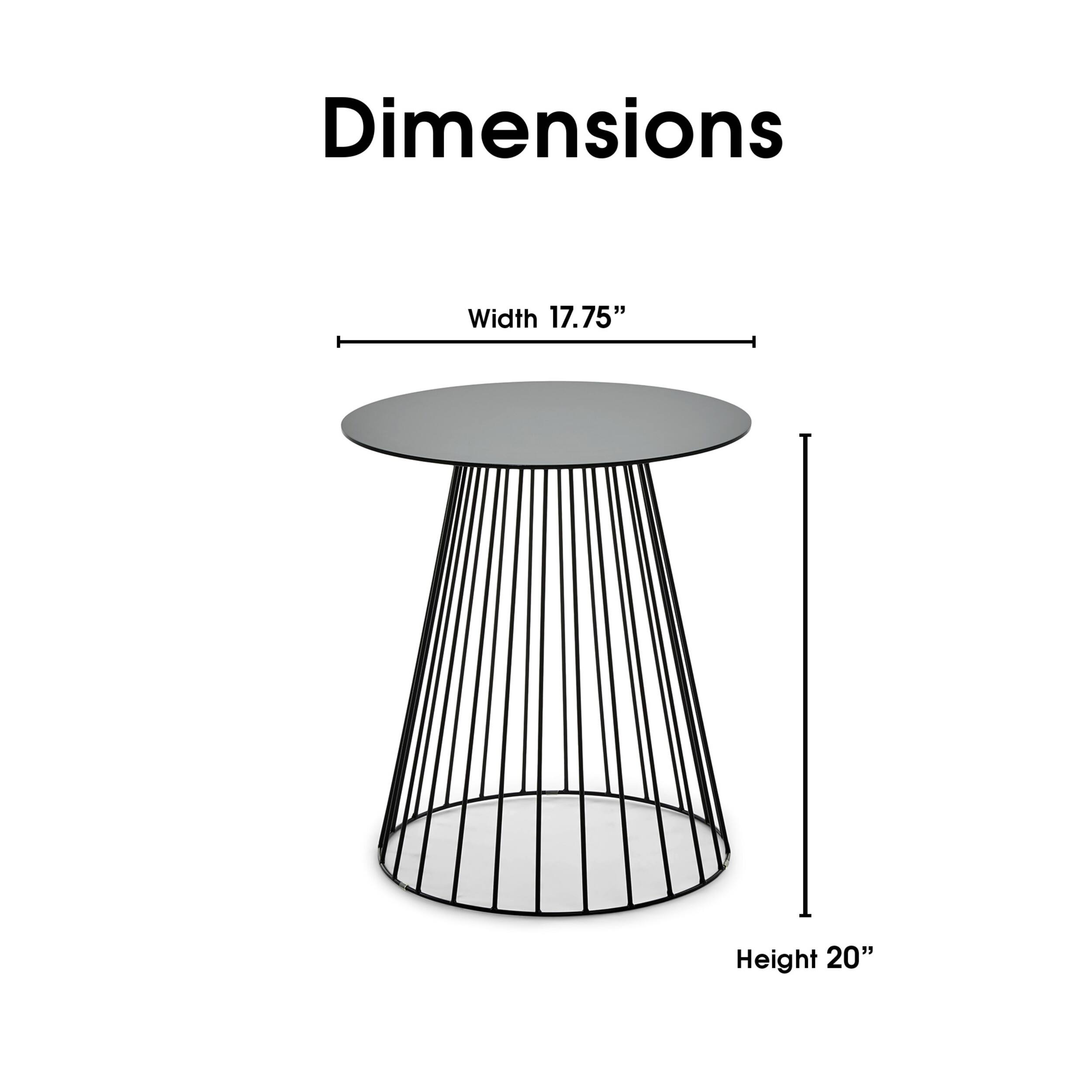 Left. Adore Decor - Element Round Side Table - Black.