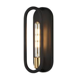 Jonathan Y - Emilia 4.75" 1-Light Bohemian Farmhouse Iron LED Sconce - Black/Brass Gold