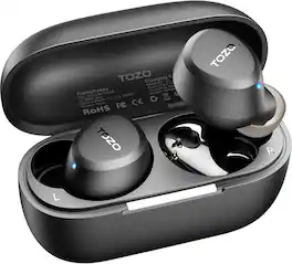 TOZO - A1 Wireless Earbuds, 32H Play, Premium Stereo, ENC Mic, Fast Pairing, APP‑32EQ, Waterproof, Lightweight Comfort‑Fit - Black