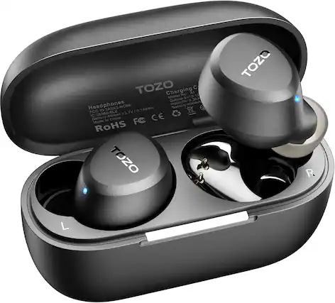 TOZO C Charging
Model No.: A1
Output: 5V/38A
Headphones Input: 5V/0
FCC 148Wh
Battery: 40mAh/3.7V/0.148Wh
Made in China
CE
FC
ROHS
TOZO