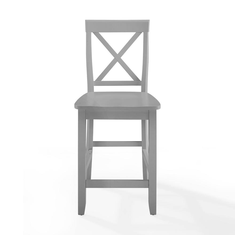 Left. Crosley Furniture - X-Back 2-Piece Counter Height Bar Stool Set - 2 Stools - Gray.