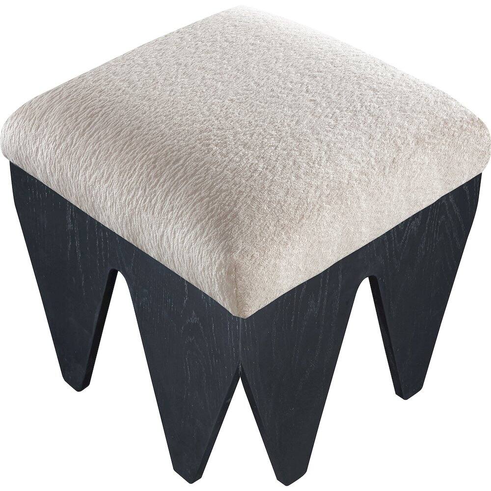 Alt View 3. Meridian Furniture - Altair Beige Velour Fur Fabric Bench - Beige.