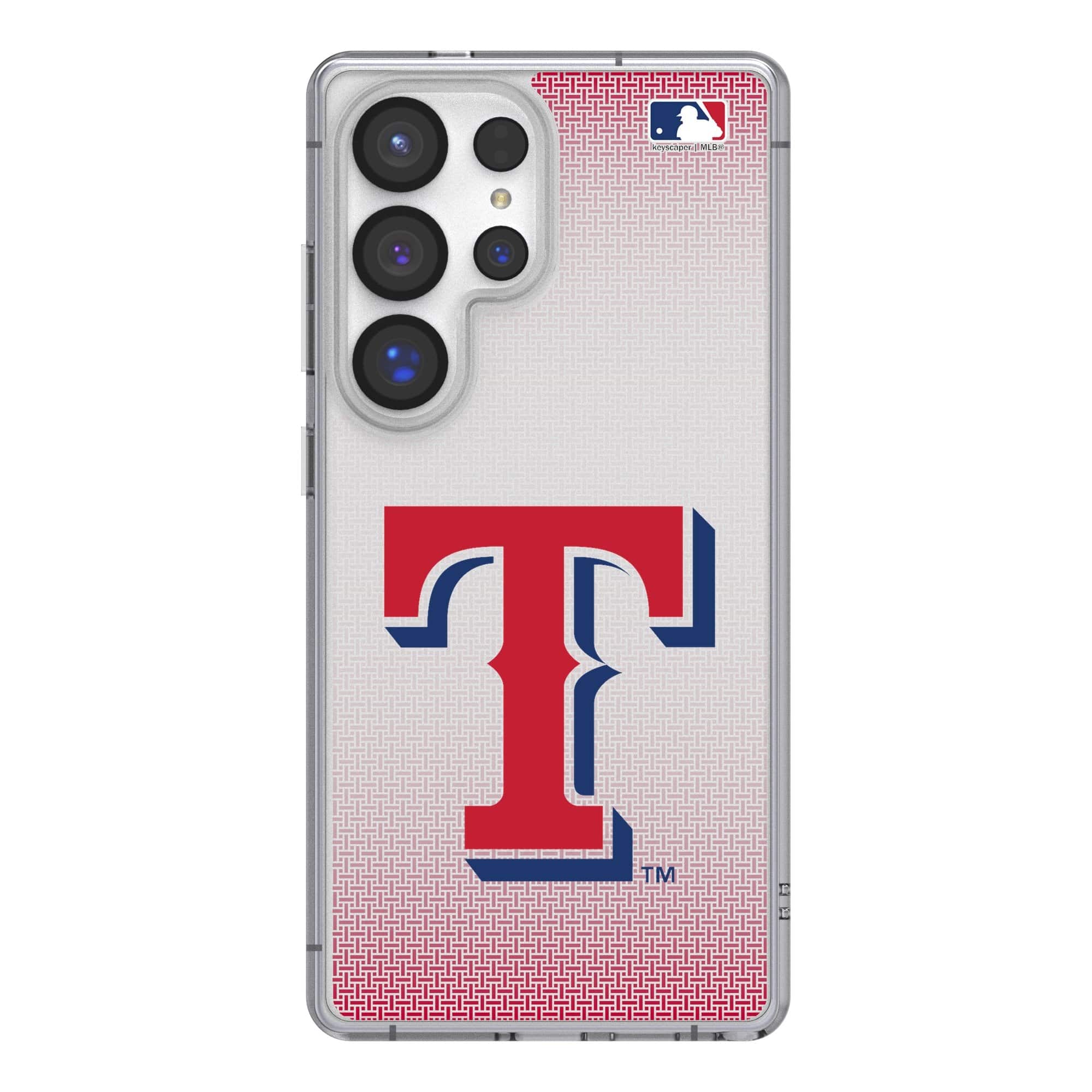 Keyscaper - MLB - Texas Rangers Linen Logo Galaxy Clear Case - S23 Ultra - Multicolor