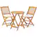 Front. Costway - 3 PCS Acacia Wood Patio Bistro Set Folding Table & Chairs Set with Cushions - Natural,Beige.