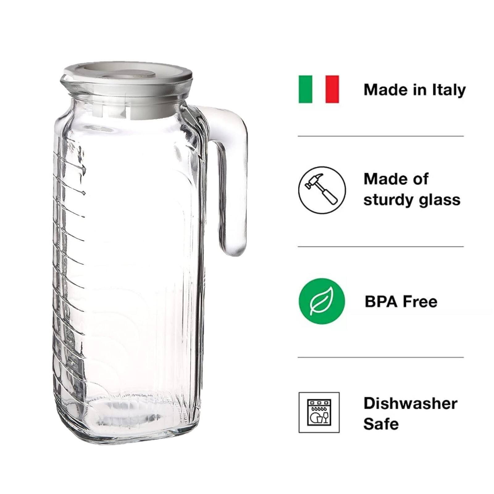 Made in Italy  
Made of sturdy glass  
BPA Free  
Dishwasher Safe