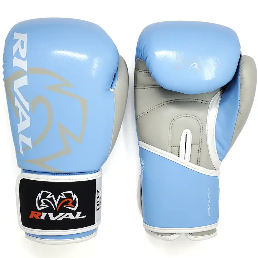 RIVAL Boxing RB7 Fitness Plus Hook and Loop Bag Gloves XS Blue/Gray ...