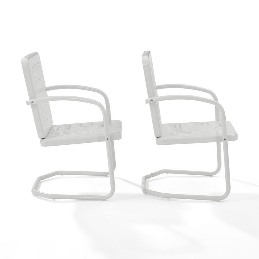 Pc Bates Crosley Furniture Bates 2Pc Retro Outdoor Chair Set 2 Armchairs White ...