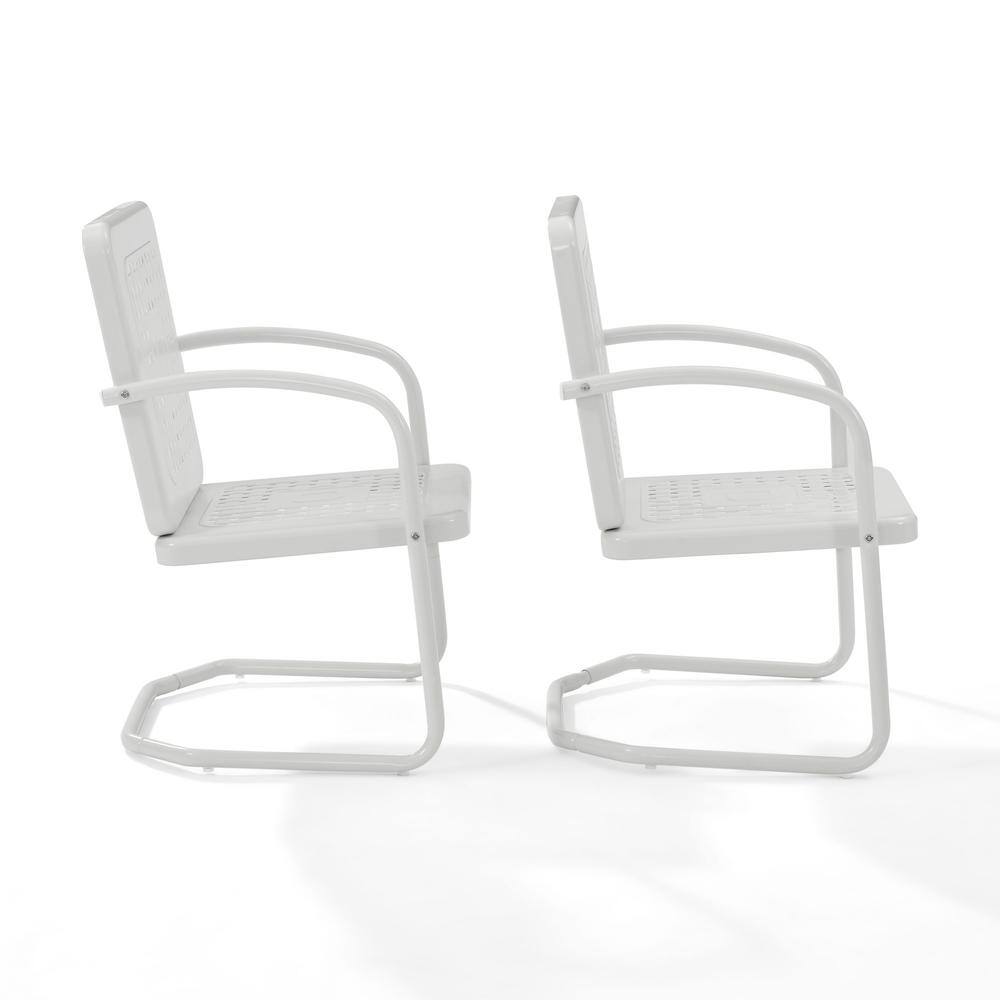 Alt View 2. Crosley Furniture - Bates 2Pc Retro Outdoor Chair Set - 2 Armchairs - White Gloss.