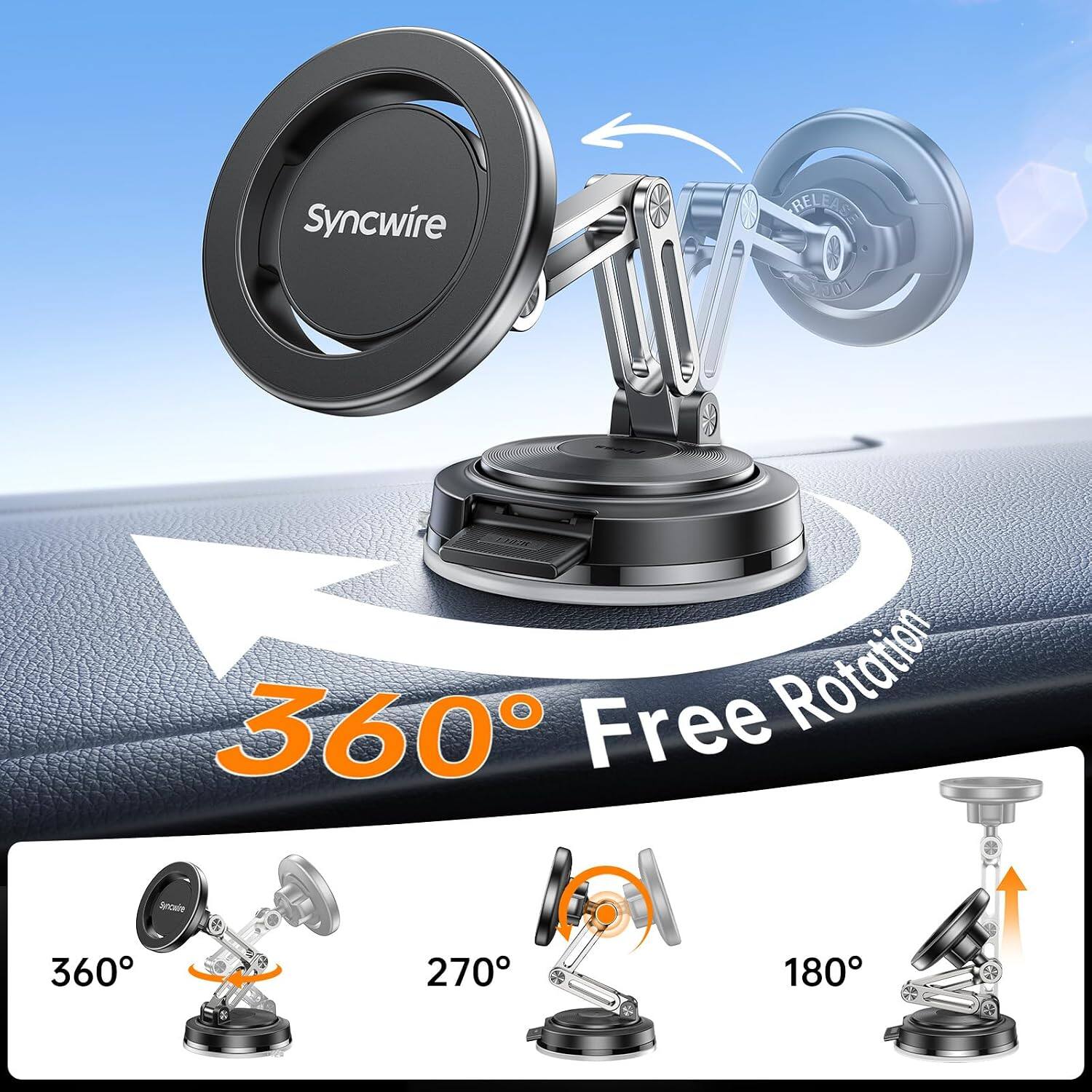 Syncwire  
RELEASE  
360 Free Rotation  
Syricate  
360  
270  
180