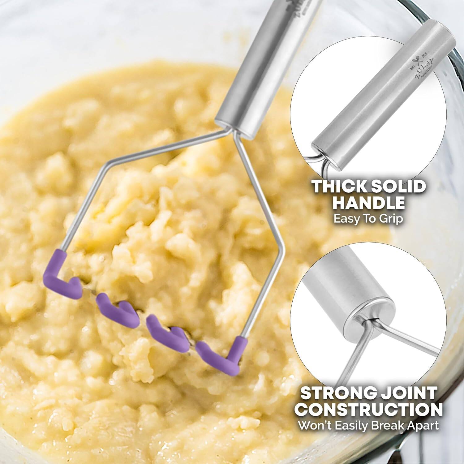 X= KITCHEN THICK SOLID HANDLE Easy To Grip STRONG JOINT CONSTRUCTION Won't Easily Break Apart