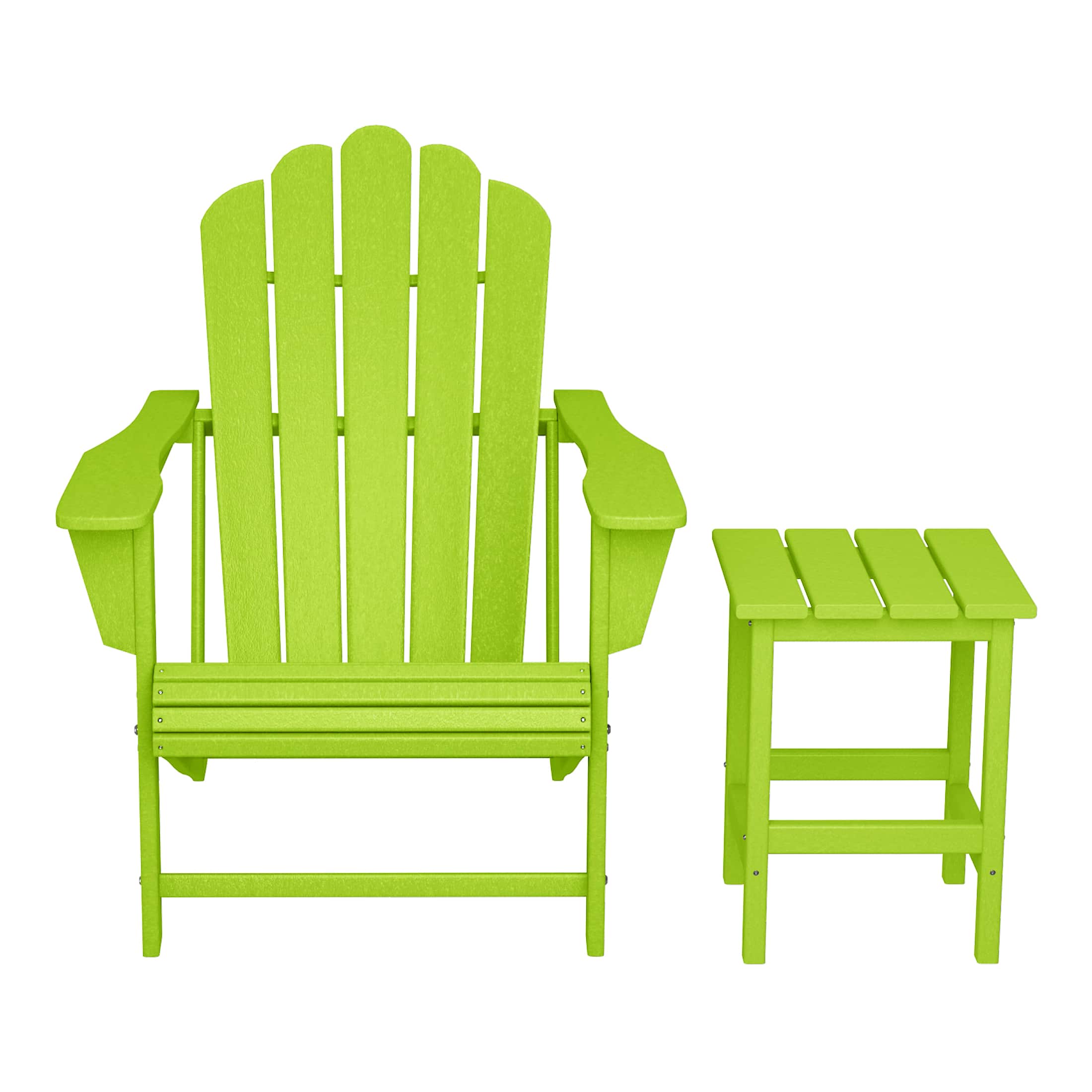WestinTrends - Highland Outdoor Patio HDPE Adirondack Chair With Cup Holder and Table Set - Lime price history on PriceWatchPro