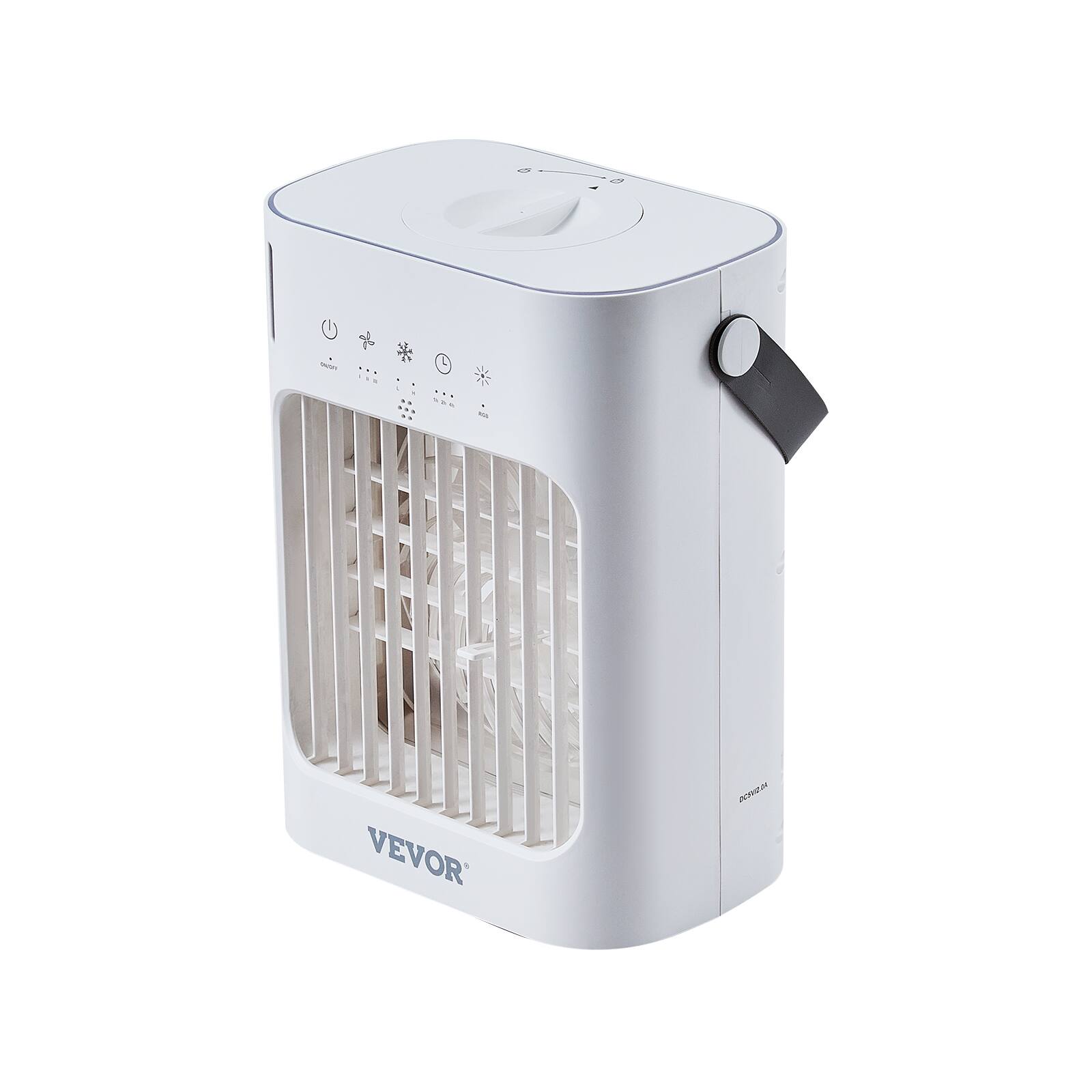 Alt View 5. VEVOR - Portable Air Conditioner, 4-in-1 Evaporative Air Cooler, 3-Speed Mini Air Conditioner with 0-7H Smart Timer - White.