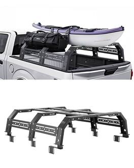 VEVOR - Overland Truck Bed Rack, 51.2-65.4 in Width, Adjustable Overland Bed Cargo Rack with Sidebar - Black