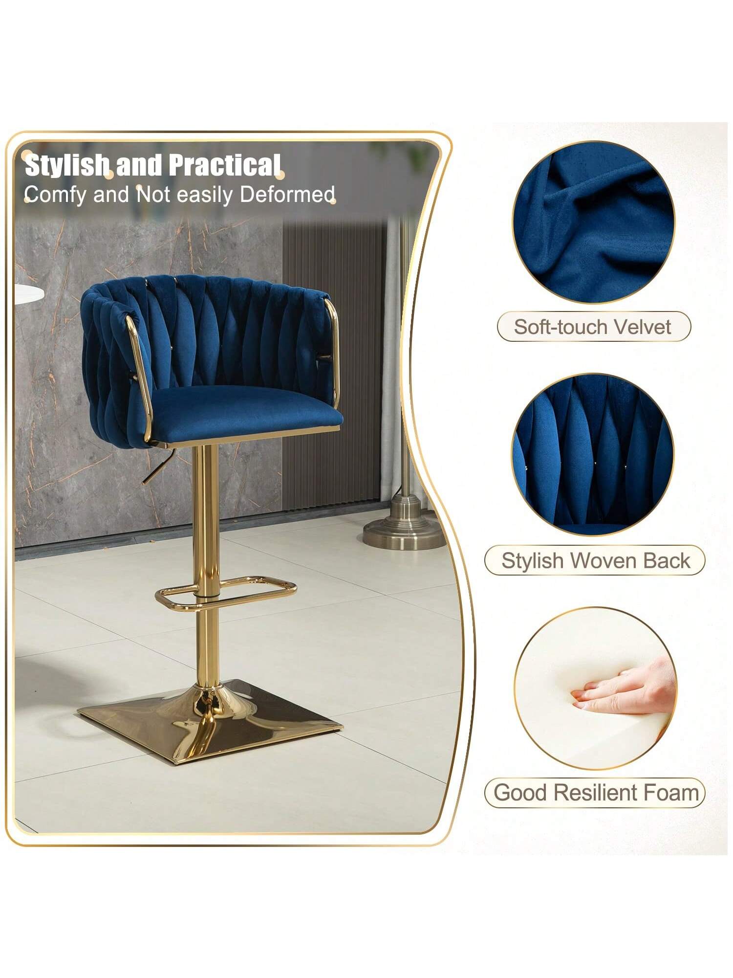 Stylish and Practical  
Comfy and Not Easily Deformed  

Soft-touch Velvet  
Stylish Woven Back  
Good Resilient Foam