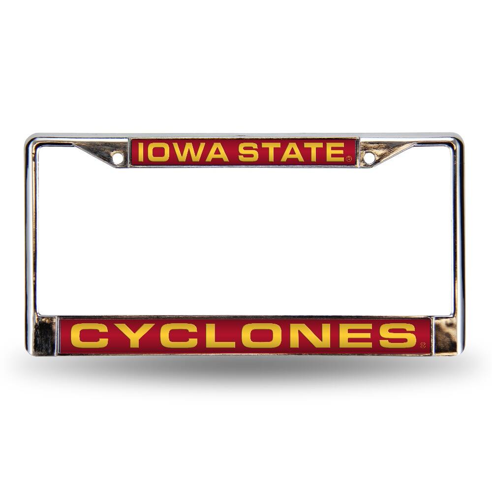 Iowa State Cyclones Chrome Metal Laser Cut License Plate Frame